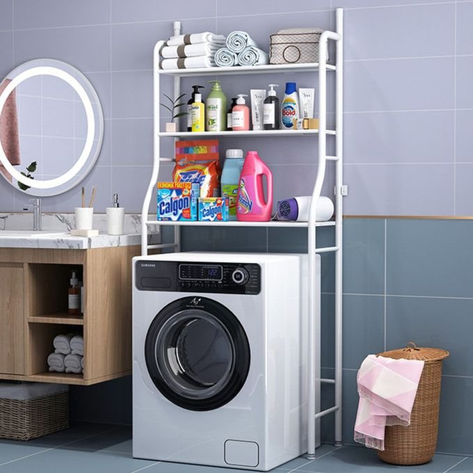 1-16 رف تخزين من 3 طبقات للاستعمال فوق الغسالة او الحمام : Étagère de rangement à 3 niveaux pour lave-linge ou salle de bain 8813 - الصورة 1