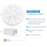 ⁦غسالة صغيرة محمولة 2 في 1 ، غسالة بالموجات فوق الصوتية  Mini Machine à Laver Portable 2 en 1, Laveuse à Ultrasons avec Câble USB RF/LM-6261⁩ - الصورة ⁦3⁩