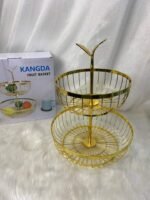 ⁦سلة فاكهة معدنية بطبقتين :  Corbeille à fruits en métal à deux étages RF/W-002⁩ - الصورة ⁦2⁩