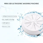 ⁦غسالة صغيرة محمولة 2 في 1 ، غسالة بالموجات فوق الصوتية  Mini Machine à Laver Portable 2 en 1, Laveuse à Ultrasons avec Câble USB RF/LM-6261⁩ - الصورة ⁦4⁩