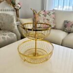 سلة فاكهة معدنية بطبقتين :  Corbeille à fruits en métal à deux étages RF/W-002