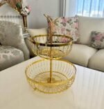 سلة فاكهة معدنية بطبقتين :  Corbeille à fruits en métal à deux étages RF/W-002