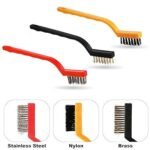 ⁦مجموعة تنضيف من 6 فرش معدنية قوية من الفولاذ المقاوم للصدأ/النحاس/النايلون : Kit de nettoyage de 6 brosses métalliques robustes en acier inoxydable/laiton/nylon RF/3805⁩ - الصورة ⁦3⁩