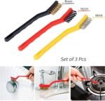 ⁦مجموعة تنظيف 3 قطع بأطراف من النحاس والنايلون والفولاذ المقاوم للصدأ 18*3 سم: Kit de nettoyage 3 pièces avec brosses en laiton, nylon et acier inoxydable 18*3 cm S-1032⁩ - الصورة ⁦6⁩