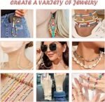 ⁦مجموعة بذور الزجاج و حبات الأحرف مع أدوات لصنع المجوهرات للأطفال 24 فتحة : Ensemble de pendentifs et de lettres pour la fabrication de bijoux enfant 24 grilles 889-51A⁩ - الصورة ⁦5⁩