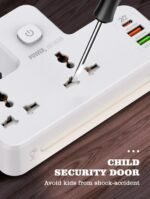 ⁦شاحن منزلي متعدد الوظائف سريع الشحن مع ضوء ليلي ونظام أمان للأطفال : Prise de charge rapide domestique multifonctionnelle avec veilleuse QC 3.0 et système de sécurité enfants RF/328u⁩ - الصورة ⁦4⁩