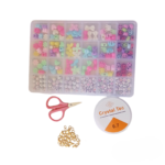 ⁦مجموعة بذور الزجاج و حبات الأحرف مع أدوات لصنع المجوهرات للأطفال 24 فتحة : Ensemble de pendentifs et de lettres pour la fabrication de bijoux enfant 24 grilles 889-51A⁩ - الصورة ⁦3⁩