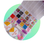 مجموعة بذور الزجاج و حبات الأحرف مع أدوات لصنع المجوهرات للأطفال 27 فتحة : Ensemble de pendentifs pour la fabrication de bijoux enfant 27grilles 2301421-6