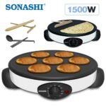 ⁦صانعة الكريب و الفطائر 2في1 من سوناشي SONASHI Crêpière Et Machine À Pancakes 2en1 1500W SCRM-865⁩ - الصورة ⁦2⁩