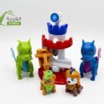 مجموعة لعب DIY دورية المخلب ,مع برج للمراقبة و شخصيتين للأنقاذ مرفقتين بتنينين  : Ensemble de jeu La Pat' Patrouille DIY avec tour de guet et 2 personnages de sauvetage accompagnés de dragons  627-12