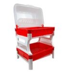 ⁦مجفف ومنظم الأطباق ومختلف الأواني المطبخية بغطاء شفاف Ferdi Plast Egouttoir De Cuisine 2 Étage En Plastique Avec Couvercle Transparent RF-138⁩ - الصورة ⁦2⁩