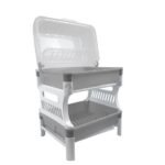 ⁦مجفف ومنظم الأطباق ومختلف الأواني المطبخية بغطاء شفاف Ferdi Plast Egouttoir De Cuisine 2 Étage En Plastique Avec Couvercle Transparent RF-138⁩ - الصورة ⁦6⁩