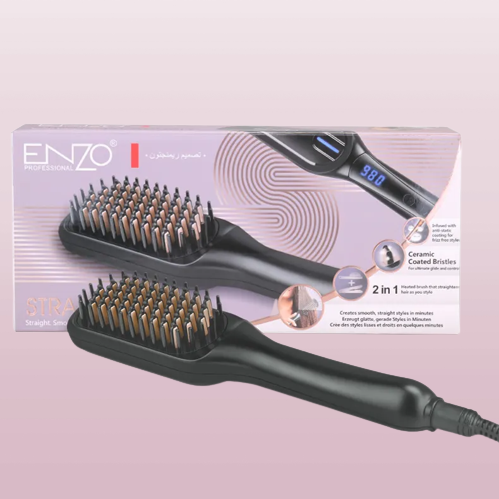 image-removebg-preview-1.png مشط تنعيم الشعر الساخن ENZO PROFESSIONAL Brosse Lissante Electrique EN-3201 - الصورة 1