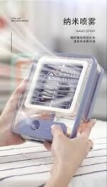 ⁦مروحة كهربائية محمولة ومرطبة للجو 2 في 1- 3 سرعات قابلة للتعديل هادئة 7 أضواء Ventilateur électrique portable et humidificateur 2In1 3 vitesses réglables silencieux 7 Led RF-088⁩ - الصورة ⁦2⁩