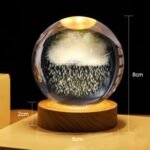 مصباح الكرة البلورية اللامعة ثلاثية الأبعاد : Lampe boule de cristal brillante 3D hs-2313b