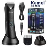 ماكينة حلاقة كهربائية لاسلكية قابلة للغسل للرجال والنساء Kemei Tondeuse Sans Fil lavable pour l’aine et le corps pour hommes et femmes KM-1838