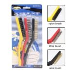 ⁦مجموعة تنظيف 3 قطع بأطراف من النحاس والنايلون والفولاذ المقاوم للصدأ 21سم - 8سم: Kit de nettoyage 3 pièces avec brosses en laiton, nylon et acier inoxydable 21cm-8cm 011119⁩ - الصورة ⁦2⁩