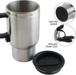 ⁦كوب تسخين  كهربائي للسيارة للحفاظ على درجة حرارة المشروب حتى 65 درجة مئوية  : Tasse isotherme pour voiture avec maintien de la température à 65°C - 450 ml RF/140Z⁩ - الصورة ⁦3⁩